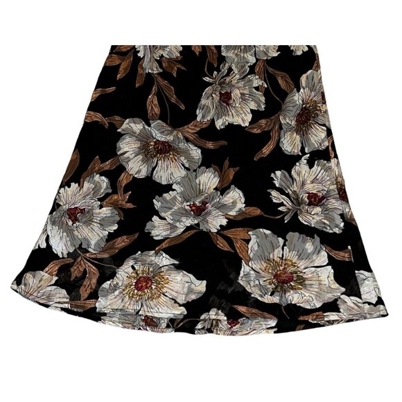 Band of the Free NWT Rho Black Floral Slip Skirt Sz Small Black Cream - Picture 6 of 16